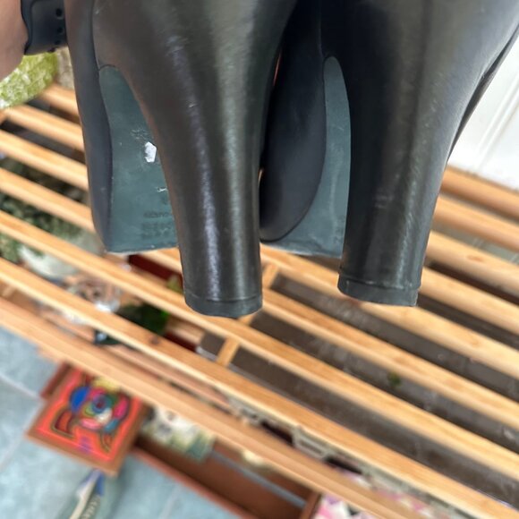 Eileen Fisher Black Leather Round Toe High Heel Pumps Size 11 - Picture 5 of 8